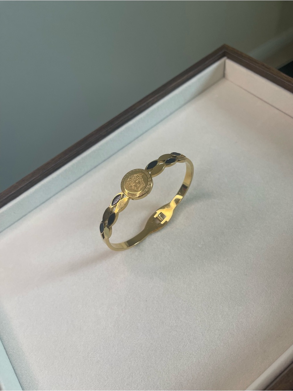 Gold-Tone Coin Accent Bangle Bracelet - Women